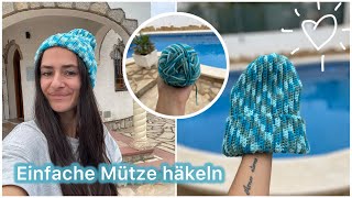 EINFACHE MÜTZE HÄKELN  Häkelanleitung  Marycrochet [upl. by Aleedis]