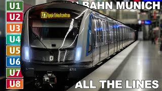 🇩🇪 All the Lines  Munich UBahn  Munich Metro  UBahn München  Alle Linien 2022 4K [upl. by Breed306]