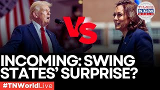 Harris Vs Trump Live  Shocking New Polls Show Tight Race in Key Swing States [upl. by Bendite]