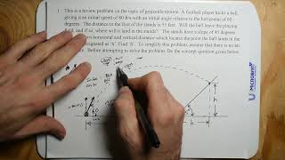 HOW TO GUESS  DIFFICULT PROJECTILE MOTION PROBLEM  MIT DYNAMICS QUESTION 1 PART 1 [upl. by Yaker727]