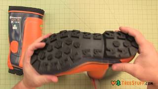 Husqvarna Rubber Loggers Boots  TreeStuffcom 360 View [upl. by Hamnet195]