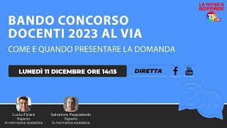 Bando concorso docenti 2023 al via come e quando presentare la domanda [upl. by Notla]