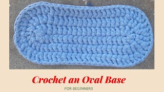 How To Crochet Crochet Oval Base Tshirt yarn Beginner Friendly For bags baskets mats [upl. by Yadahs]