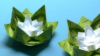 Origami Blumen falten  02 Seerose [upl. by Vitus940]