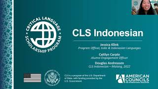 2024 CLS Indonesian Information Session with Alumnus Douglas Andreasen [upl. by Pussej]