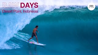 RAW DAYS  Desert Point Lombok Indonesia  Surfing one of the worlds best left barrels [upl. by Killy]