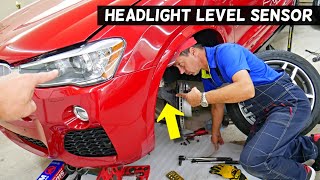 WHERE IS HEADLIGHT LEVEL SENSOR ON CAR WITH SELF LEVELING HEADLIGHTS [upl. by Irneh]