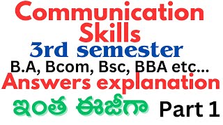 communication Skills important answers explanation in Telugu degree 3rd semester part 1 [upl. by Roswell]