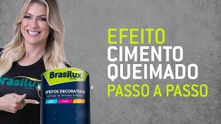 Passo a passo cimento queimado  Massa para efeitos Brasilux [upl. by Eivla]