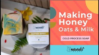 Honey Oats amp Milk Cold Process Soap  zvinaturals [upl. by Emsmus]