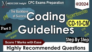 ICD10CM Guideline related questions Hypertension Cerebrovascular Disease AMI for CPC exam Part 5 [upl. by Ateloj]