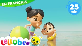 Une Journée à la Plage  Comptines et Chansons Pour les Bébés  Lellobee en Français [upl. by Derte]