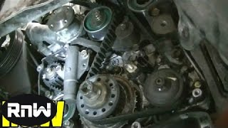 How to Remove and Replace the Timing belt and Water Pump  Mitsubishi 24L SOHC Engine PART 2 [upl. by Mode]