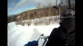 Skier Smashes Into Tree [upl. by Ybok]