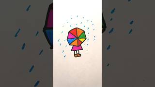 easy kids drawinggirlumbrella⛱️👩viralyoutubeshortstrendingshortsfeedartnewreelscartoon [upl. by Sergio]