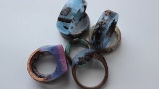 Making epoxy and wood rings [upl. by Lleder]