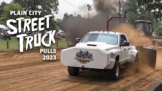 STREET TRUCK SLED PULLS  Plain City Steam Threshers 2023 [upl. by Nattie]