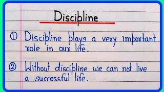 10 lines on discipline in English  Essay on discipline in English  Discipline essay 10 lines [upl. by Durning]