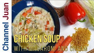 Chicken Macaroni Soup  sopas Filipino Style  the secret 2020 [upl. by Anohs]