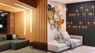 PVC Wall Panel Design  Living Room Wooden Wall Panels Bedroom Background Wall Panel Installation [upl. by Orecul935]