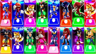 Sonic 3 vs Knuckles vs Shadow vs Sheriff Lablador🎶 Tiles Hop EDM Rush 🎶 [upl. by Enelrac]