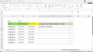 COMO CALCULAR LA ANTIGUEDAD DE UN EMPLEADO AÑO DIA Y MES [upl. by Lennard897]
