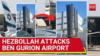 Hezbollah Attacks Israels BenGurion Airport In Tel Aviv Flights Disrupted Sirens Wail  Watch [upl. by Uzzia]