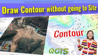 How to Draw Contour in QGIS without visiting site  English [upl. by Lenes587]