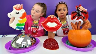 Real Food VS Gummy Food Challenge Halloween Special [upl. by Aicil818]