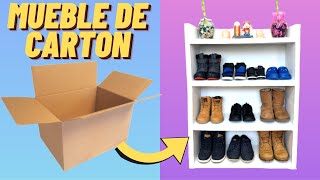 🔥Como Hacer un MUEBLE de CARTON Para ZAPATOS Facil y Rapido 2021 Organizador de ZAPATOS de CARTÓN [upl. by Clement48]