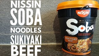 Nissin Soba Noodles Sukiyaki Beef Review [upl. by Haras]