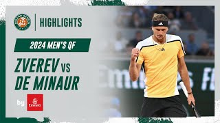 Zverev vs De Minaur Quarterfinal Highlights  RolandGarros 2024 [upl. by Boylston]