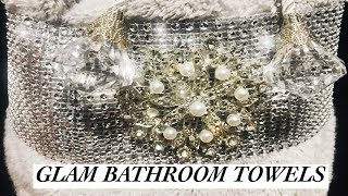 Glam DIY Bathroom Towels  DIY Upcycle Towels [upl. by Aurelie]