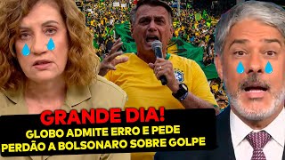 AGORA Globo pede desculpas a Bolsonaro sobre narrativa do golpe e apaga vídeo Povo foi ao delírio [upl. by Amikehs]