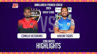 Comilla Victorians vs Khulna Tigers  Highlights  32nd Match  Season 10  BPL 2024 [upl. by Ahtibbat]