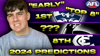 TOP 8 quotEARLYquot AFL LADDER PREDICTIONS 2024 [upl. by Errehs]