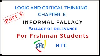 FALLACY OF RELEVANCE  LOGIC AND CRITICAL THINKING For Freshman Students  part 3 [upl. by Womack]