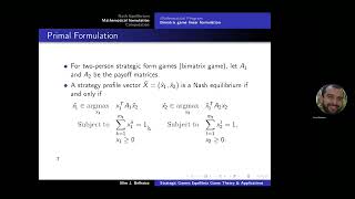 Lectures 67 amp 8 Bimatrix Games Nash Equilibrium [upl. by Isa]