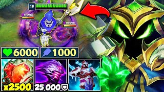 VEIGAR BUT I BUILD FULL TANK AND STILL ONE SHOT YOU 6000 HEALTH 1000 AP [upl. by Akenit708]