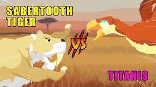 Smilodon vs Titanis  Sabertooth Tiger vs Ice Age Animals Level Challenge S1  Animal Animation [upl. by Akimad695]