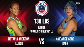 2023 Juniors US Marine Corps Women’s Nationals Netavia Wickson vs Kaidance Gerg 138 Ibs Finals [upl. by Adnolaj]