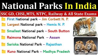 National Parks In India  National Park Of All States  राष्ट्रीय उद्यान  National Parks GK MCQs [upl. by Adabel]