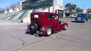 5 Hot Rods leaving the Victorian Hot Rod Show 2024 [upl. by Lorette693]