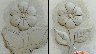 Cement craft ideas 🌸wall plaster design by Rakesh babu [upl. by Toulon]