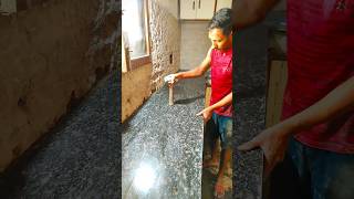 kitchen slab granite fitting 💯🔥🔥 granite fitting on kitchen slab 🔥 kitchen granite [upl. by Necaj]