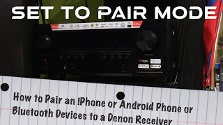 How to pair connect an Iphone or Andriod or other devices to a Denon Receiver [upl. by Ytirev224]