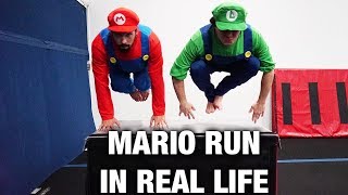 MARIO RUN OBSTACLE COURSE AT TRAMPOLINE PARK [upl. by Seravart]