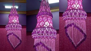 Macrame Jhumbar  DIY Macrame Jhumar Tutorial  How to make macrame kandil for Diwali  DIY Lantern [upl. by Russian]