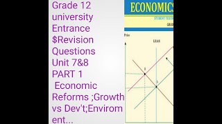 ECONOMICS important Grade 12 University Entrance ampRevision Questions UNIT 7amp8 PART 1 [upl. by Aihsekan645]