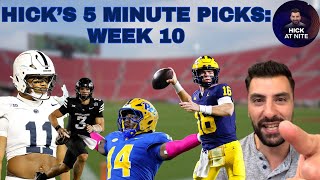 Hicks 5 Minute Picks Week 10 [upl. by Shem]